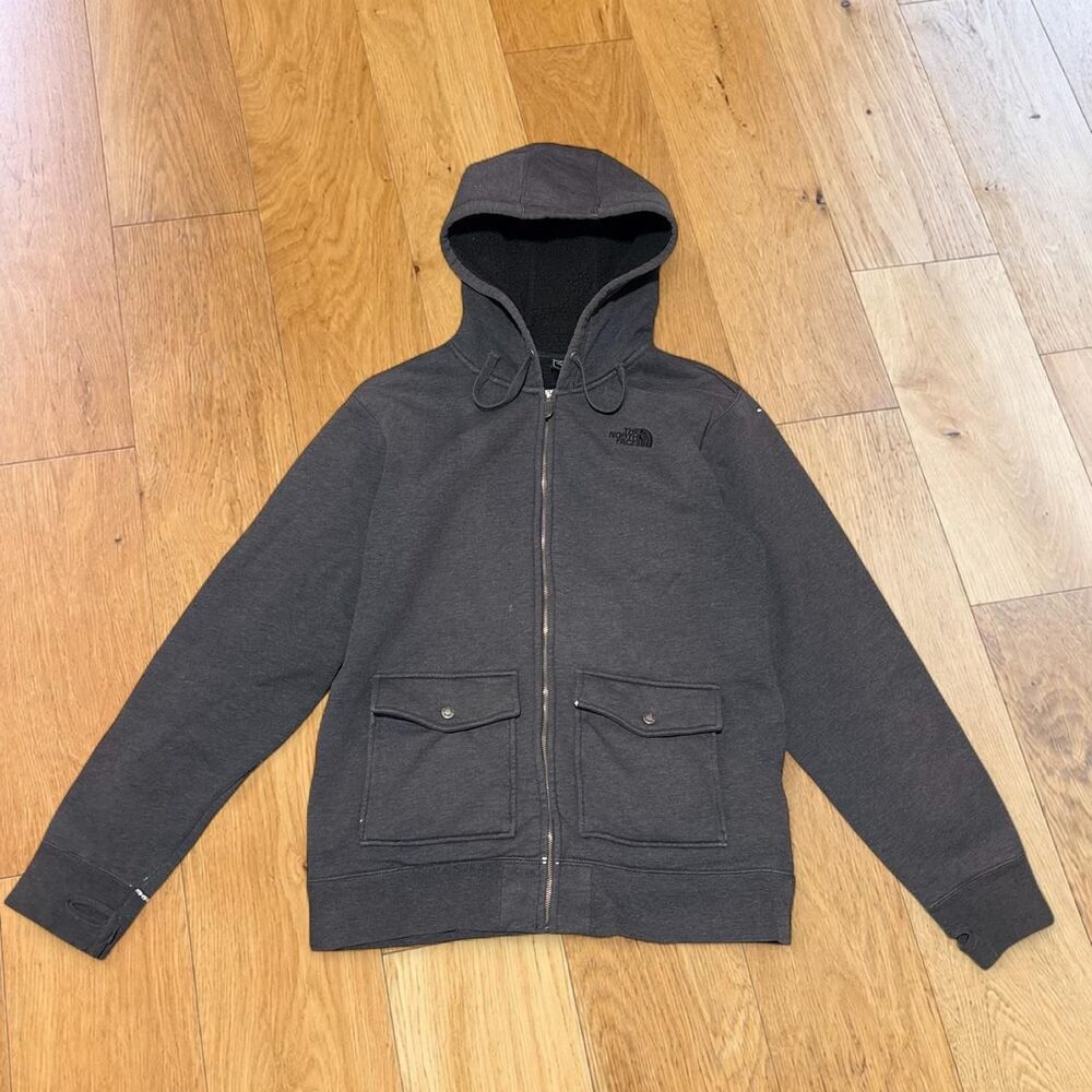 Vintage The North Face Sherpa Lined Full Zip Hoodie Jacket Men Gorpcore DESC
